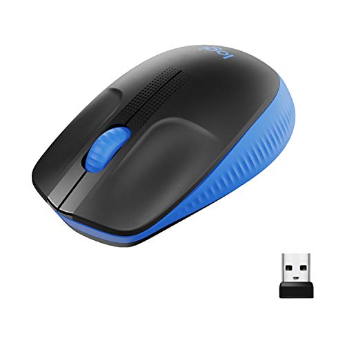 Logitech Ratón Inalámbrico M190, Diseño Curvo Ambidiestro, Batería 18 Meses con Modo Ahorro, Receptor USB, Cursor y Desplazamiento Preciso, Rueda de Desplazamiento Amplio, Azul