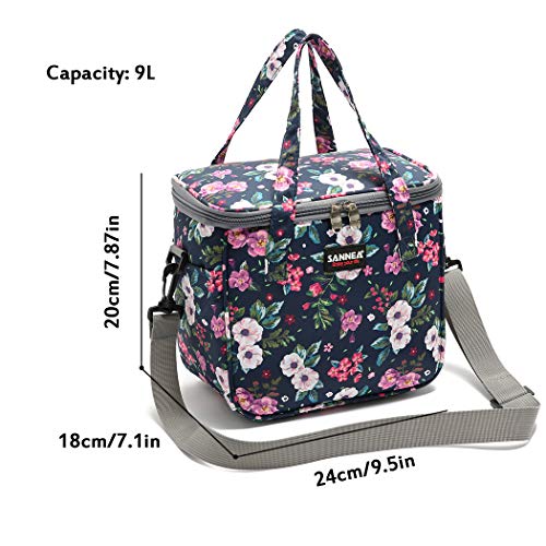 Loncheras Para Mujeres Bolsa Térmica Porta Alimentos 9L Hermética Bolsa Térmica Plegable Nevera Tela Bolsas Comida Nevera Almuerzo para Adultos Mujer Niñas Trabajo Escuela Playa Camping (Starry)