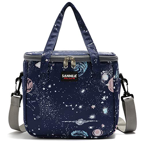 Loncheras Para Mujeres Bolsa Térmica Porta Alimentos 9L Hermética Bolsa Térmica Plegable Nevera Tela Bolsas Comida Nevera Almuerzo para Adultos Mujer Niñas Trabajo Escuela Playa Camping (Starry)