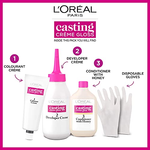 L'Oreal Casting Creme Gloss - Tinte para cabello semipermanente, 600 marrón claro