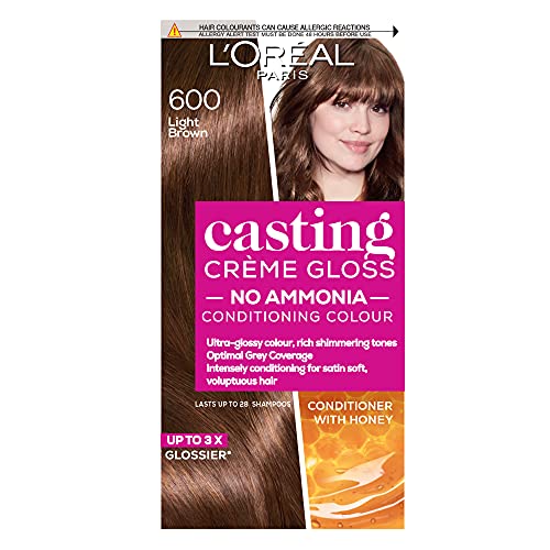 L'Oreal Casting Creme Gloss - Tinte para cabello semipermanente, 600 marrón claro