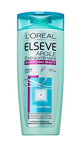 L'Oréal Paris, Elsève Champú extraordinario de arcilla, de 250 ml, 4 unidades