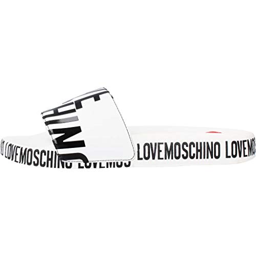 LOVE MOSCHINO Ciabatta Sabot Pool 25 Logo Bianco JA28032G1CI12100