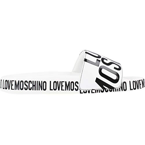 LOVE MOSCHINO Ciabatta Sabot Pool 25 Logo Bianco JA28032G1CI12100