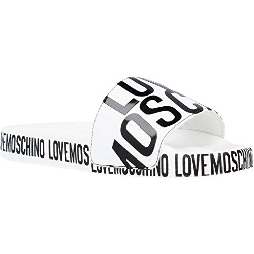 LOVE MOSCHINO Ciabatta Sabot Pool 25 Logo Bianco JA28032G1CI12100