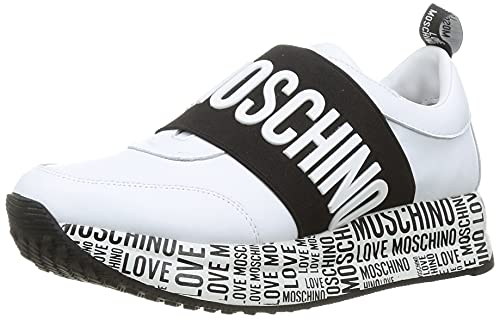 Love Moschino, Scarpe Da Donna, Pre Collezione Autunno Inverno 2021, Zapatillas Mujer, Color Blanco, 37 EU