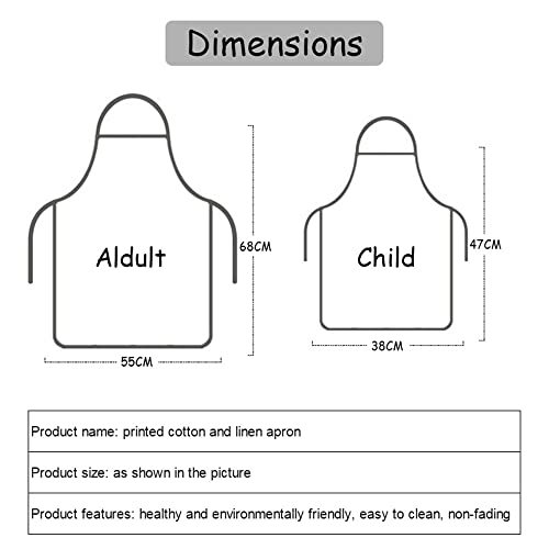 Lukery Delantal de Cocina Mujer Infantil Delantal de Barbacoa Delantal de Chef Pintura Delantales para Niño Hombre Restaurante Trabajo Cocina Hornear Jardín (Niño- 47x38cm,Acuarela)