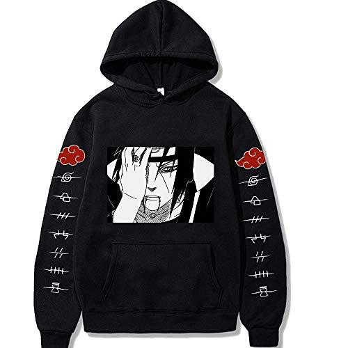 Maisley Sudadera con Capucha Sharingan Uchiha Hombres Mujer Bolsillo Uchiha Itachi Sudadera