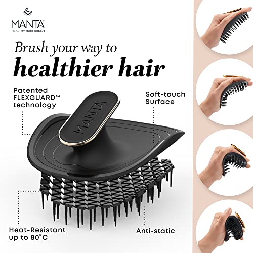 Manta Hair Cepillo Para El Pelo, Cepillo Para El Cabello Totalmente Flexible, Negro