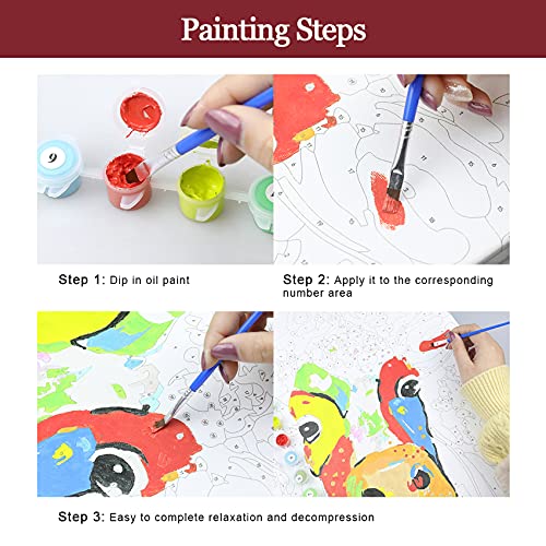 Marco de mader Pintura por Números, Jirafa DIY Pintar por Numeros para Adultos Niños, Pintura al óleo Kit con Pinceles y Pinturas, Lienzo Regalo de Pintura para Adultos Mayores Decor mural 30x40cm