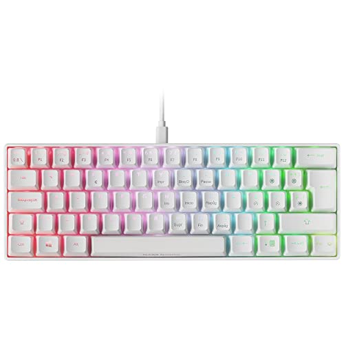 Mars Gaming MKMINIWBRES Blanco, Teclado Mecánico RGB, Ultra-Compacto, Switch Marrón, ES