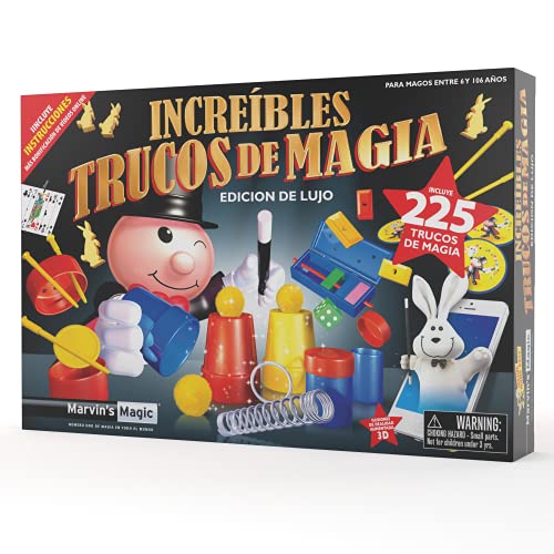 Marvin's Magic - 225 Asombrosos Trucos de Magia para Niños - Línea de Magia Fácil - Incluye los Místicos Naipes Mágicos, Envases de Lectura de la Mente, Teatro Mágico, Varita Mágica + Más