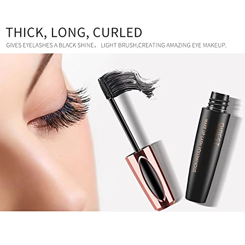 Mascara 4D Fibras de Seda, Pestañas Mascara,Natural Lashes,Pestañas de Seda impermeables Máscara de pestañas de fibra 4D, Rímel negro engrosado y alargado, Pestañas de fibra impermeables