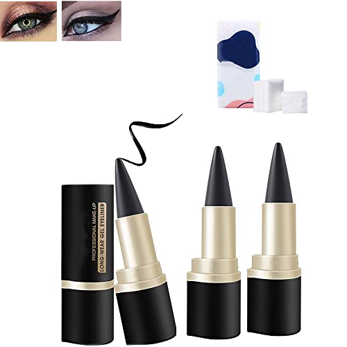 Matte Quick-dry Eyeliner,Single-head Black Solid Eyeliner,Ultra Black Gel Eyeliner,Makeup Eyeliner,Waterproof Smudge Proof Eyeliner (3PCS)