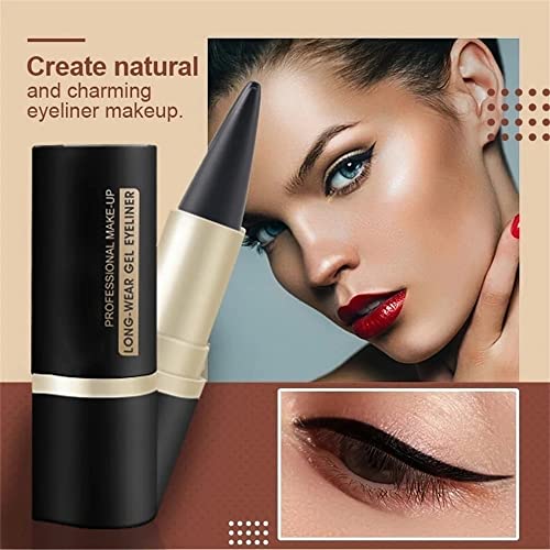 Matte Quick-dry Eyeliner,Single-head Black Solid Eyeliner,Ultra Black Gel Eyeliner,Makeup Eyeliner,Waterproof Smudge Proof Eyeliner (3PCS)