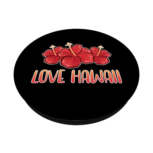 Maui Sunset Hawaiian Hibiscus Flores Honolulu Love Hawaii PopSockets PopGrip Intercambiable