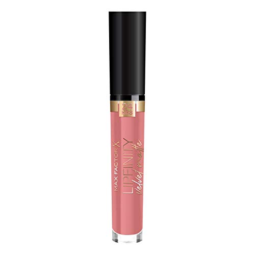 Max Factor Lipfinity Velvet Matte Posh Pink 45 – Pintalabios líquido con acabado mate en rosa intenso – Con aceite de coco nutritivo – Dura hasta 24 horas