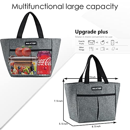 MAXTOP - Bolsa de almuerzo para mujer aislada bolsa termica porta alimentos, con bolsillo frontal para niños, escolares, niñas adultos mujeres, trabajo de oficina, compras, picnic, camping