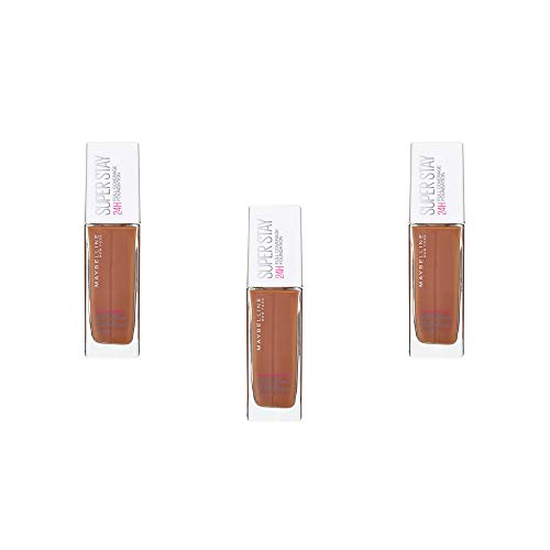 Maybelline New York Base de Maquillaje líquida Superstay 24H - 70 Cocoa, Juego de 3 (3 x 30 ml)