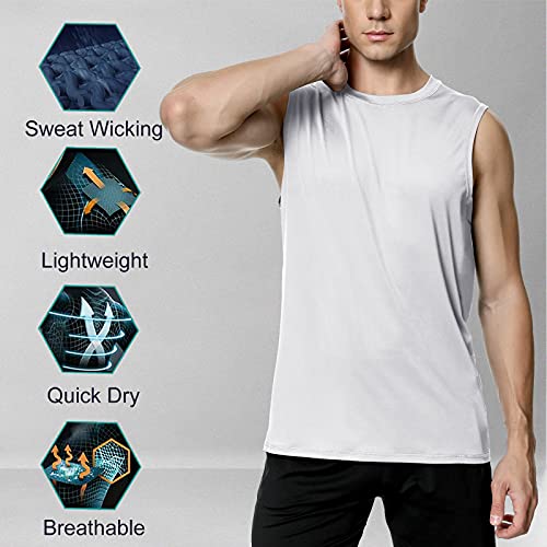 MeetHoo Camisetas de Tirantes Hombre Chaleco Deportivo Entrenamiento Camiseta sin Mangas Deportivas Fitness Verano para Deporte Gimnasio Correr Fútbol y Ciclismo