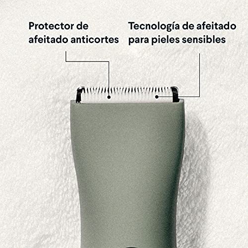 Meridian Afeitadora Cortadora Eléctrica Corporal para Hombres | Rasuradora Para la Ingle y el Cuerpo con cuchilla de cerámica | Resistente al Agua l USB Recargable - 90 minutos de duración l Sage