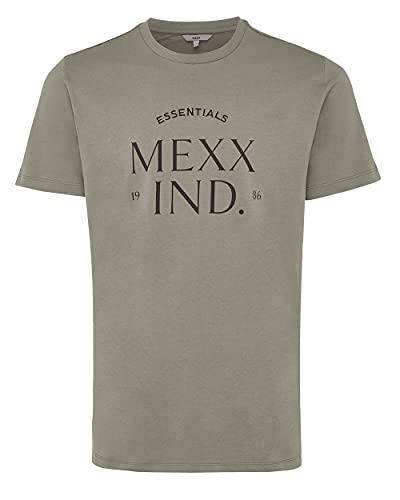 Mexx Crewneck Print T-Shirt Camiseta con Cuello Redondo, Gris Oscuro, XL para Hombre