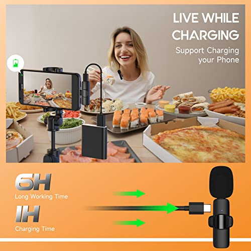 Micrófono de Grabación Inalámbrico con Interfaz Lavalier Compatible con iPhone, Adecuado para Grabaciones de Video y Transmisión en Vivo Mini Micrófono Lavalier Vlog(Compatible con iPhone)