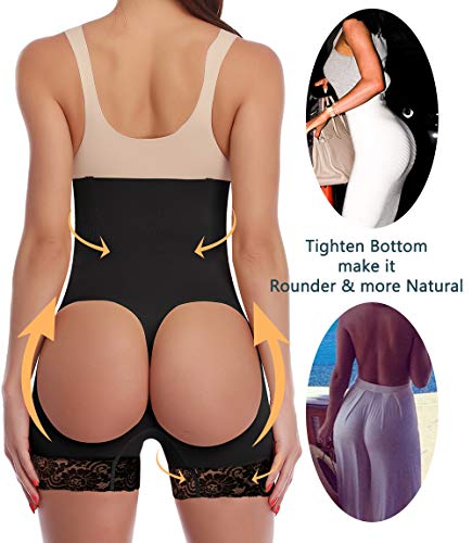 MISS MOLY Bragas Levanta Glúteos Braguita Moldeadora Faja Reductora Cintura Alta Shapewear Nalgas Push Up Encaje Lencería Body Shaper para Mujer