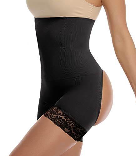 MISS MOLY Bragas Levanta Glúteos Braguita Moldeadora Faja Reductora Cintura Alta Shapewear Nalgas Push Up Encaje Lencería Body Shaper para Mujer