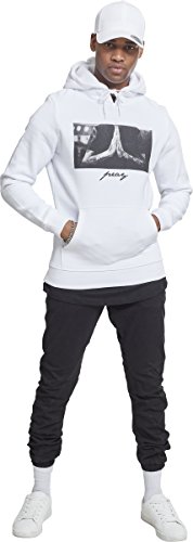 Mister Tee Pray Hoody Sudadera con Capucha, Blanco (White), XL para Hombre