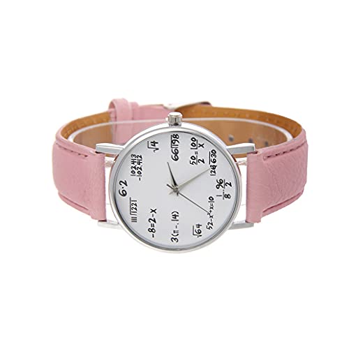 Moda Unisex Divertido Matemáticas Fórmula Analógico Cuarzo Cuero PU Reloj de Pulsera