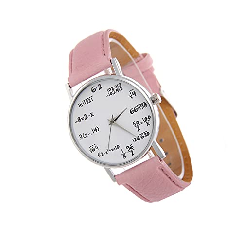 Moda Unisex Divertido Matemáticas Fórmula Analógico Cuarzo Cuero PU Reloj de Pulsera