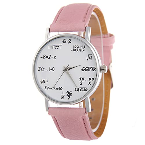 Moda Unisex Divertido Matemáticas Fórmula Analógico Cuarzo Cuero PU Reloj de Pulsera