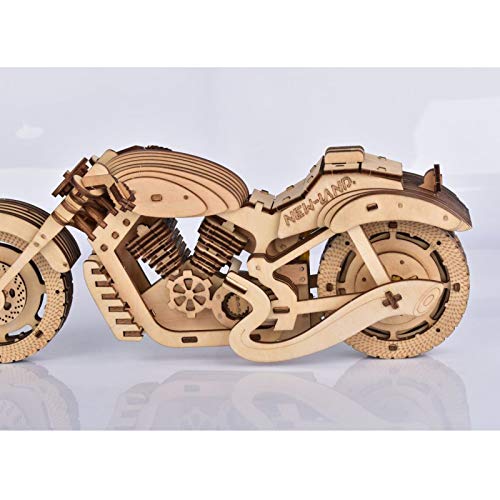 MOEGEN 187 piezas de puzle 3D de madera cortada a láser, modelo de construcción, regalo para niños y adultos, moto