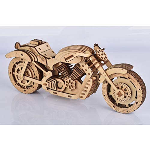 MOEGEN 187 piezas de puzle 3D de madera cortada a láser, modelo de construcción, regalo para niños y adultos, moto