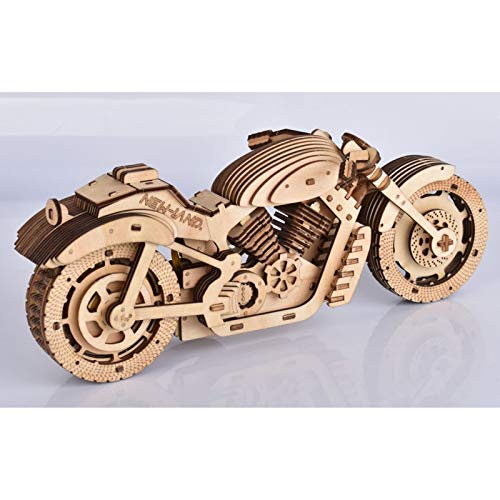 MOEGEN 187 piezas de puzle 3D de madera cortada a láser, modelo de construcción, regalo para niños y adultos, moto