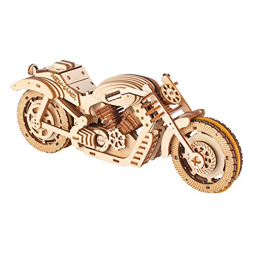 MOEGEN 187 piezas de puzle 3D de madera cortada a láser, modelo de construcción, regalo para niños y adultos, moto