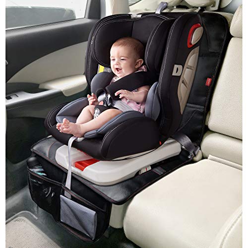 MORROLS Protector Asiento Coche, Protector Asiento Coche Silla Bebe Compatible Isofix, Protector Asiento Coche Niños Desde Manchas y Daños - Impermeable(Negro, 2 Pcs)