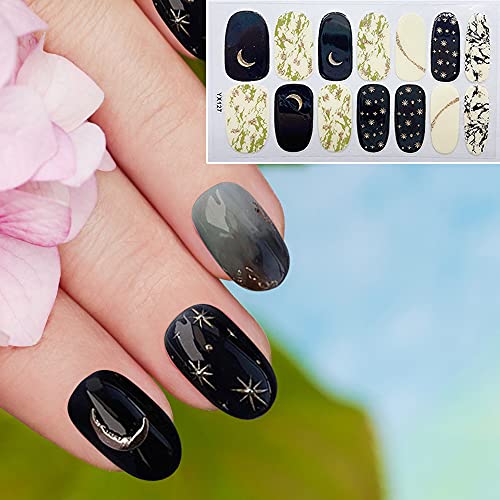 Mousyee Esmalte de Uñas Pegatinas, 10 Hojas Uñas Niñas Pegatinas 10 Estilos de Pegatinas de Uñas Autoadhesivas Pegatinas de Uñas de Envolturas Completas Impermeables Decoraciones de Uñas para Mujeres