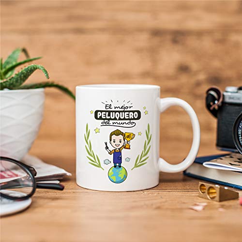 MUGFFINS Taza Peluquero (Mejor del Mundo) - Regalos Originales y Divertidos de Peluquería