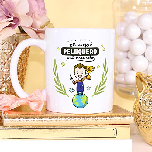 MUGFFINS Taza Peluquero (Mejor del Mundo) - Regalos Originales y Divertidos de Peluquería