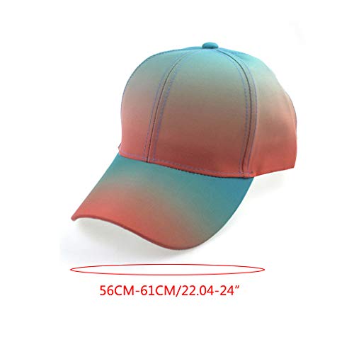 Mujeres Hombres Verano Personalidad Hip Hop Sombrero De Béisbol Contraste Color Gradient Rainbow Ajustable Snapback Gorra, Preguntas frecuentes:, Large