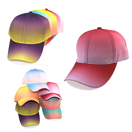 Mujeres Hombres Verano Personalidad Hip Hop Sombrero De Béisbol Contraste Color Gradient Rainbow Ajustable Snapback Gorra, Preguntas frecuentes:, Large