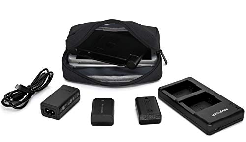 MyGadget Estuche Organizador de Accesorios de Electrónica / Neceser para Cosméticos, Maquillaje - Organizer Pequeño para Artículos Electrónicos - Negro