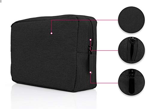 MyGadget Estuche Organizador de Accesorios de Electrónica / Neceser para Cosméticos, Maquillaje - Organizer Pequeño para Artículos Electrónicos - Negro