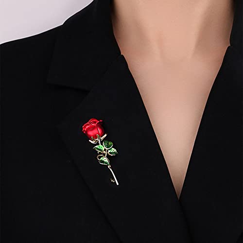 MZY118 Broche de Mujer, Broche de Flor de Rosa de aleación para Regalo de Accesorio de Ropa de Mujer, Pin de Insignias de Esmalte(D)