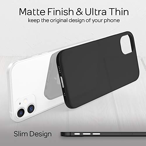 NALIA Ultra-Fina Carcasa Compatible con iPhone 12 Mini Funda, Cubierta Protectora Delgado Ligera Hard Case Rigida Bumper, Telefono Movil Estuche Slim Cover Smartphone Cobertura Dura, Color:Negro