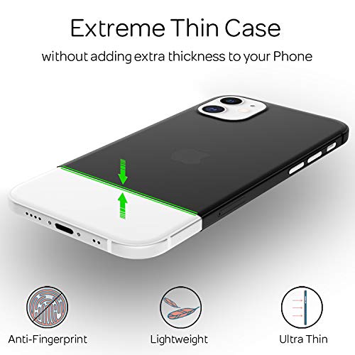 NALIA Ultra-Fina Carcasa Compatible con iPhone 12 Mini Funda, Cubierta Protectora Delgado Ligera Hard Case Rigida Bumper, Telefono Movil Estuche Slim Cover Smartphone Cobertura Dura, Color:Negro