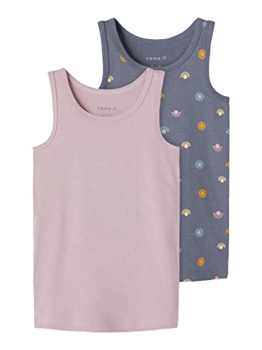 NAME IT NMFTANK Top 2P Folkstone Sun Noos Camiseta, Gris, 4 años para Niñas