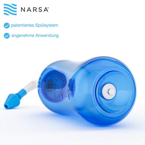 NARSA Set de lavado nasal con 30x sal lavado nasal · Para Aliviar la Congestión Nasal Causada por las Alergias, Infecciones, Polen y Impurezas